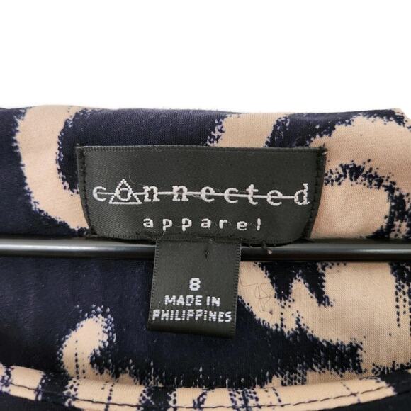 Connected Women's Fitted Gathered Black Tan Sheath Dress 8 - Picture 6 of 6